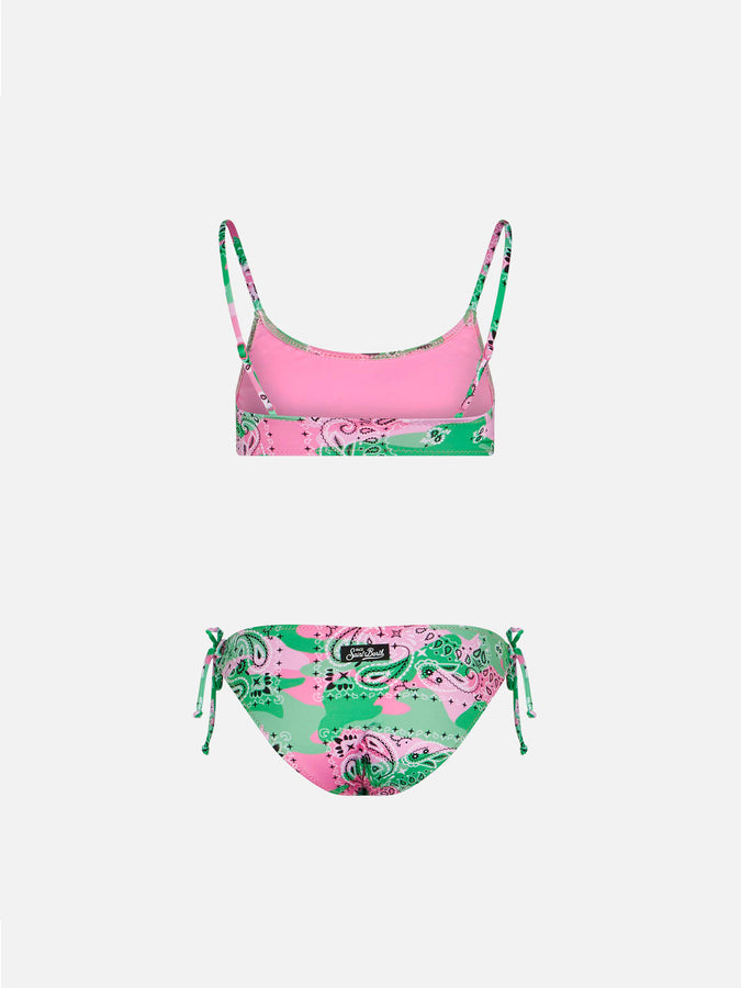 Mc2 Saint Barth Bikini Da Bambina A Bralette Con Stampa Mimetica