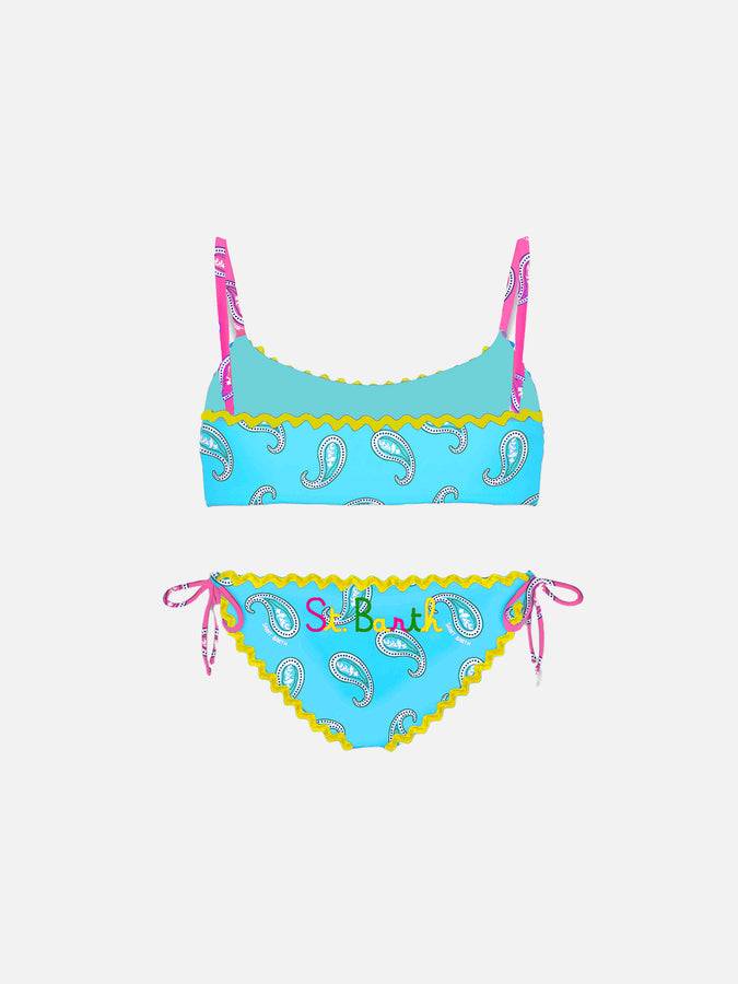 Mc2 Saint Barth Bikini Da Bambina A Bralette Con Stampa Paisley