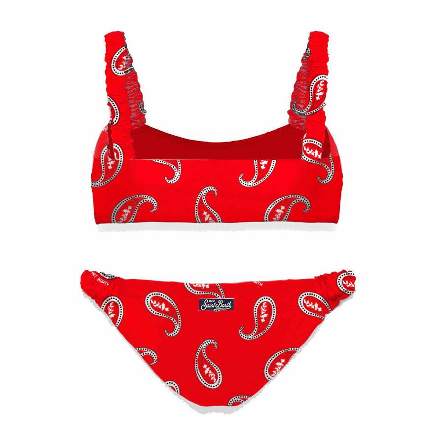 Mc2 Saint Barth Bikini Da Bambina A Bralette Con Stampa Paisley