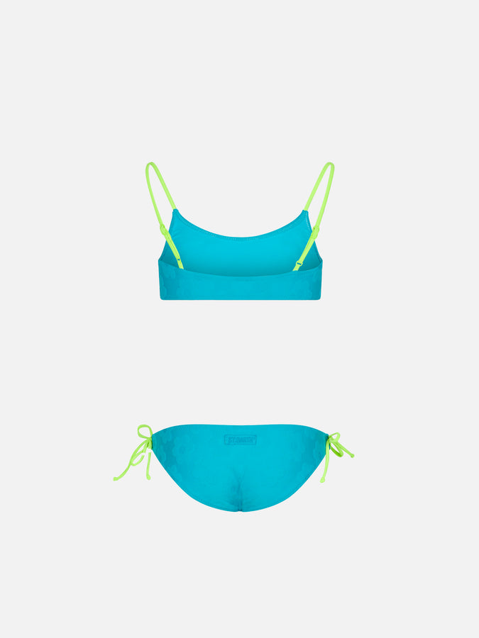 Mc2 Saint Barth Bikini Da Bambina A Bralette In Spugna Con Fiori In Rilievo