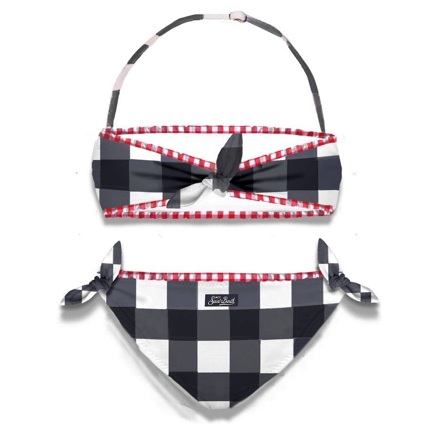 Mc2 Saint Barth Bikini Da Bambina A Bralette Stampa Vichy