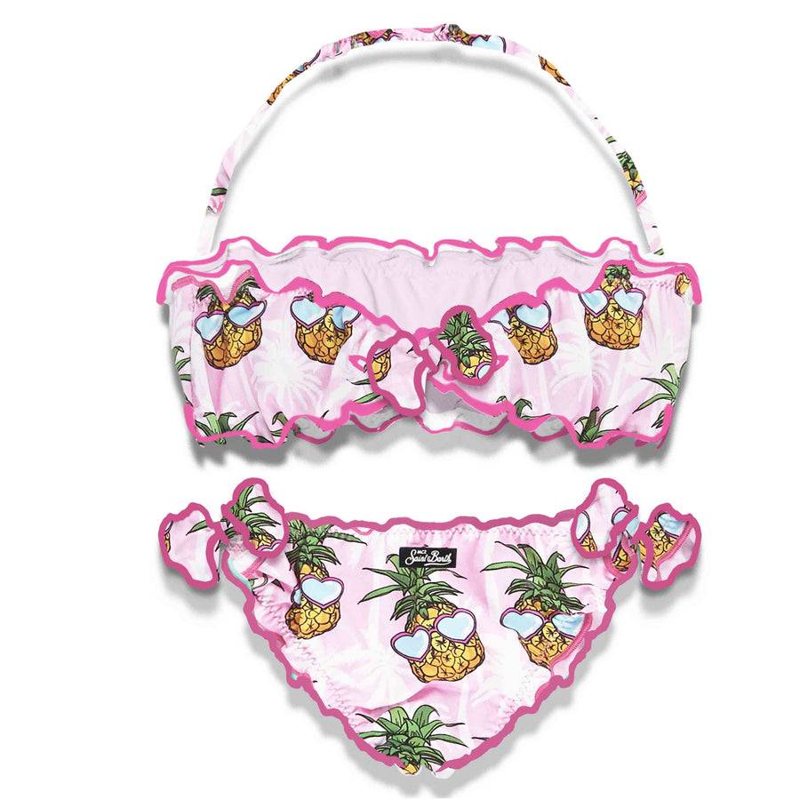 Mc2 Saint Barth Bikini Da Bambina A Fascia Con Stampa Ananas
