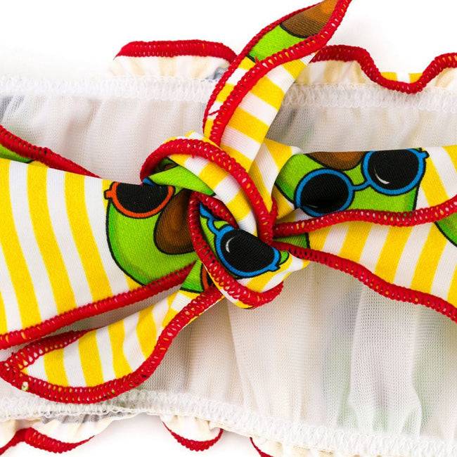 Mc2 Saint Barth Bikini Da Bambina A Fascia Con Stampa Avocado