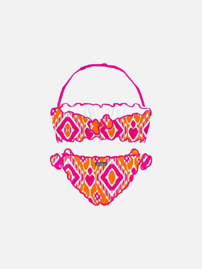 Mc2 Saint Barth Bikini Da Bambina A Fascia Con Stampa Geometrica