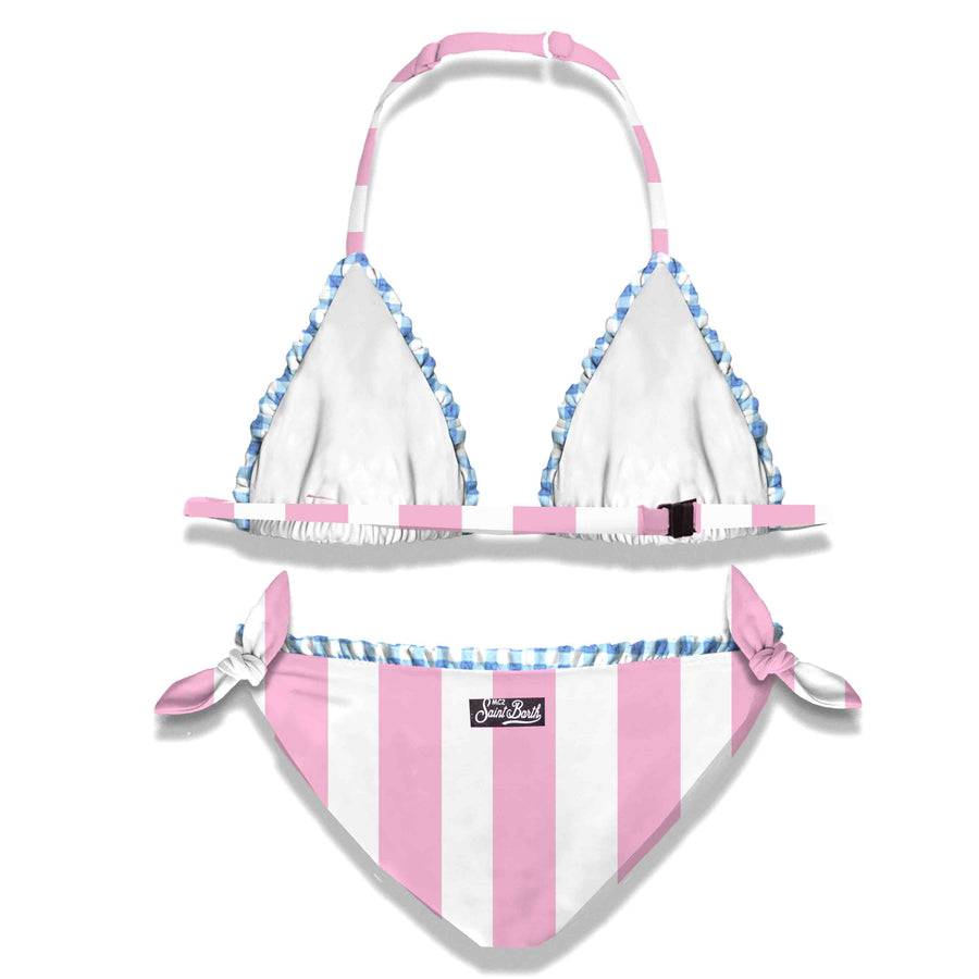 Mc2 Saint Barth Bikini Da Bambina A Righe Bianche E Rosa