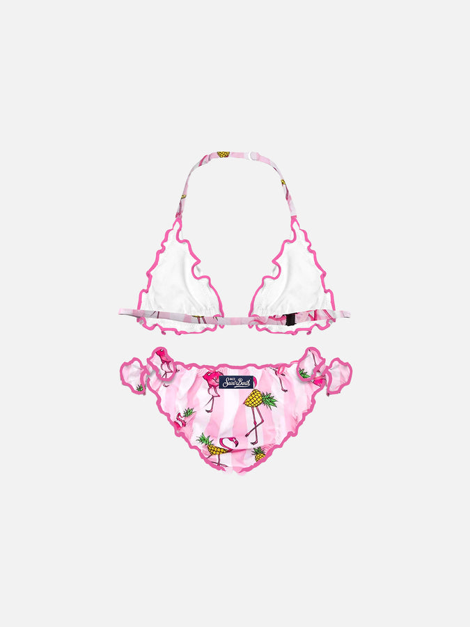 Mc2 Saint Barth Bikini Da Bambina A Triangolo Con Fantasia