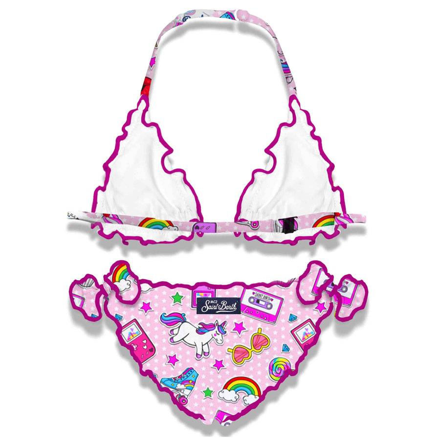Mc2 Saint Barth Bikini Da Bambina A Triangolo Con Fantasia