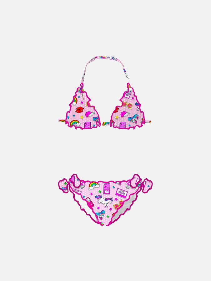 Mc2 Saint Barth Bikini da bambina a triangolo con fantasia