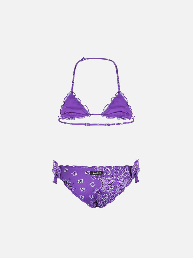 Mc2 Saint Barth Bikini Da Bambina A Triangolo Con Stampa Bandana
