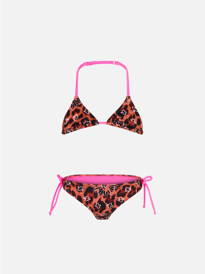 Mc2 Saint Barth Bikini da bambina a triangolo con stampa bandana leo