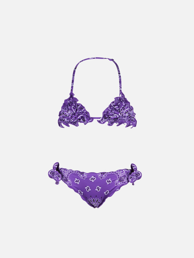 Mc2 Saint Barth Bikini da bambina a triangolo con stampa bandana