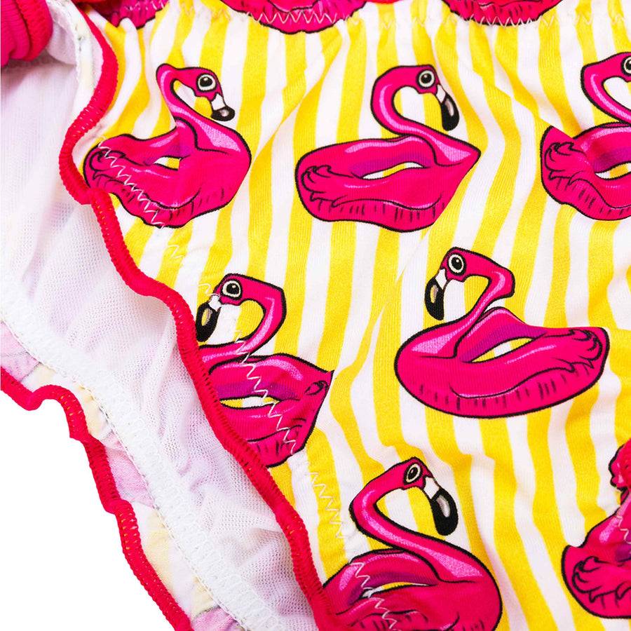 Mc2 Saint Barth Bikini Da Bambina A Triangolo Con Stampa Fenicotteri