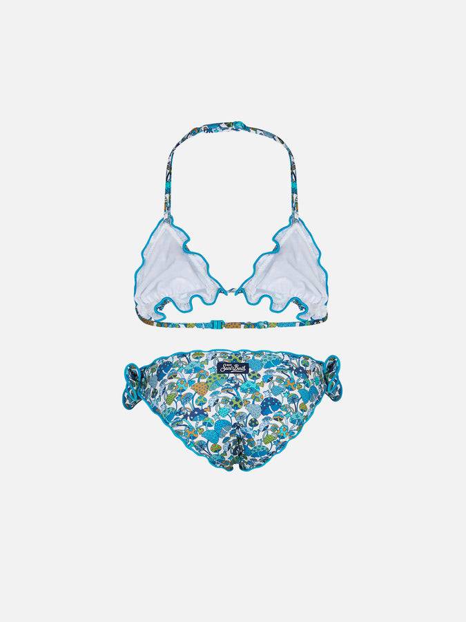 Mc2 Saint Barth Bikini Da Bambina A Triangolo Con Stampa Funghi | EDIZIONE SPECIALE LIBERTY