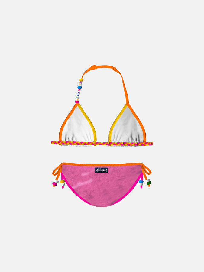 Mc2 Saint Barth Bikini Da Bambina A Triangolo Con Stampa Leopardata