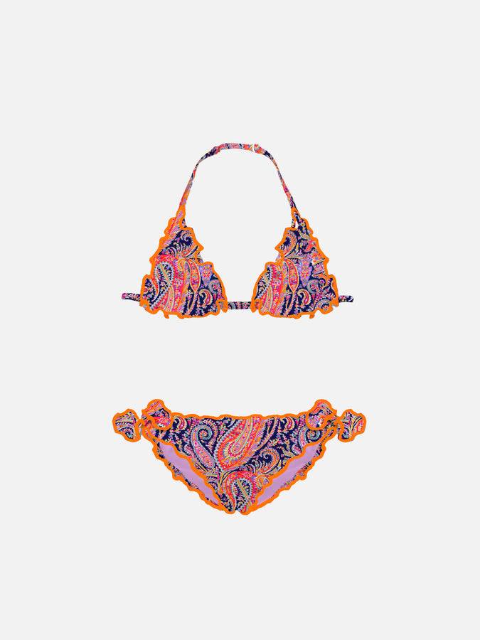 Mc2 Saint Barth Bikini da bambina a triangolo con stampa Liberty | EDIZIONE SPECIALE LIBERTY