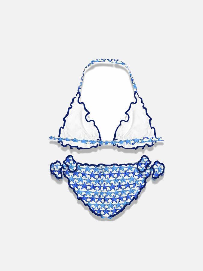 Mc2 Saint Barth Bikini Da Bambina A Triangolo Con Stampa Stelle Marine
