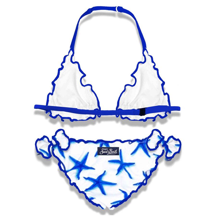 Mc2 Saint Barth Bikini Da Bambina A Triangolo Con Stampa Stelle Marine