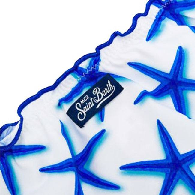 Mc2 Saint Barth Bikini Da Bambina A Triangolo Con Stampa Stelle Marine
