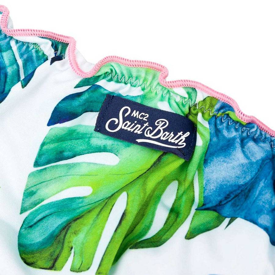 Mc2 Saint Barth Bikini Da Bambina A Triangolo Con Stampa Tropicale