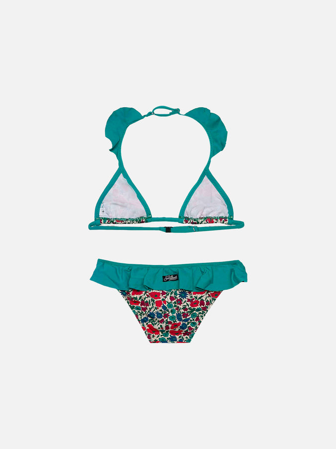 Mc2 Saint Barth Bikini Da Bambina A Triangolo | Realizzato Con Tessuto Liberty