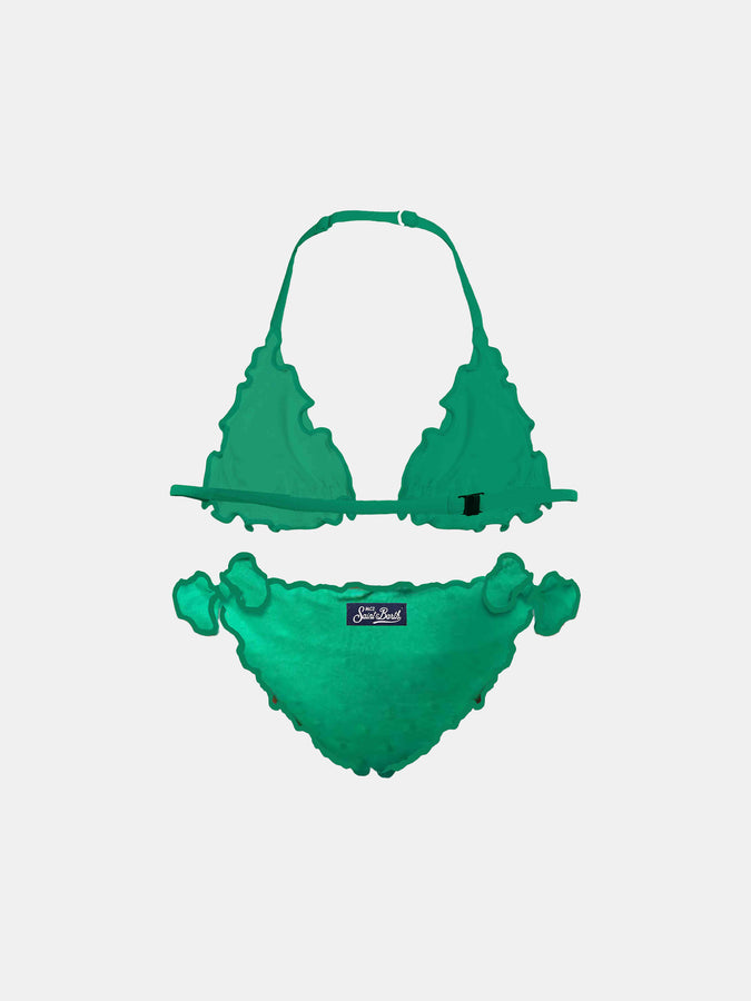 Mc2 Saint Barth Bikini Da Bambina A Triangolo Verde Smeraldo