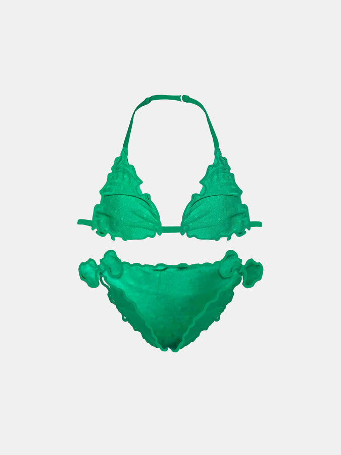 Mc2 Saint Barth Bikini da bambina a triangolo verde smeraldo