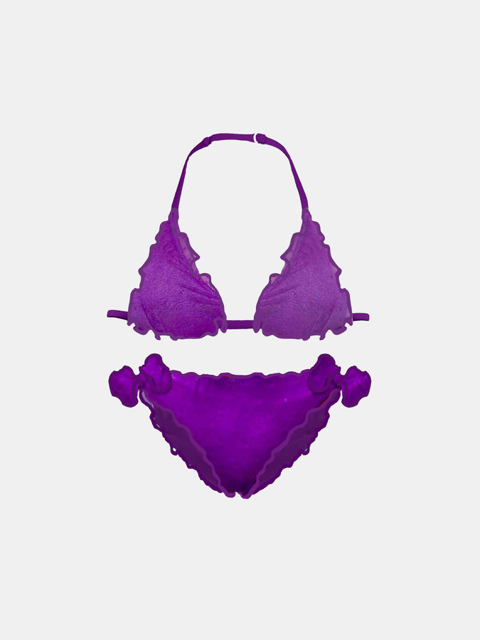 Mc2 Saint Barth Bikini da bambina a triangolo viola