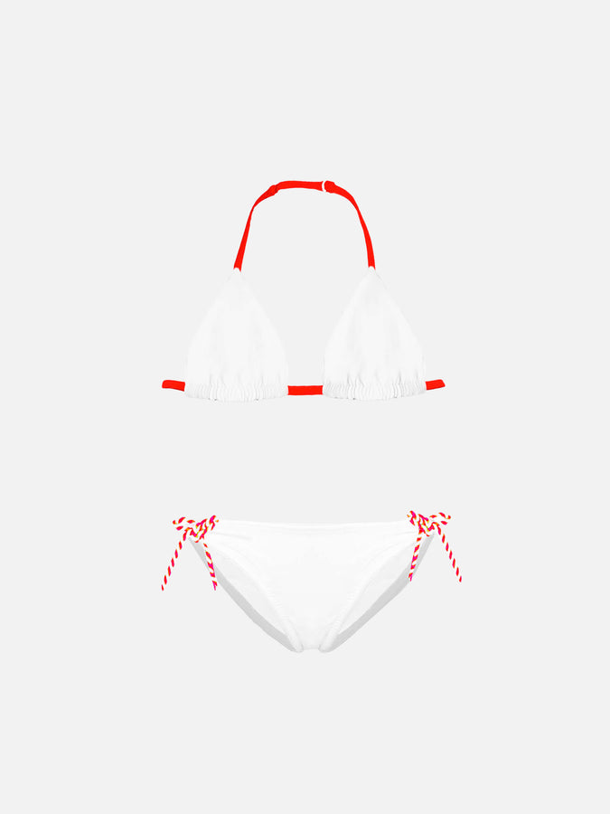 Mc2 Saint Barth Bikini Da Bambina Con Ricamo I Love St. Barth