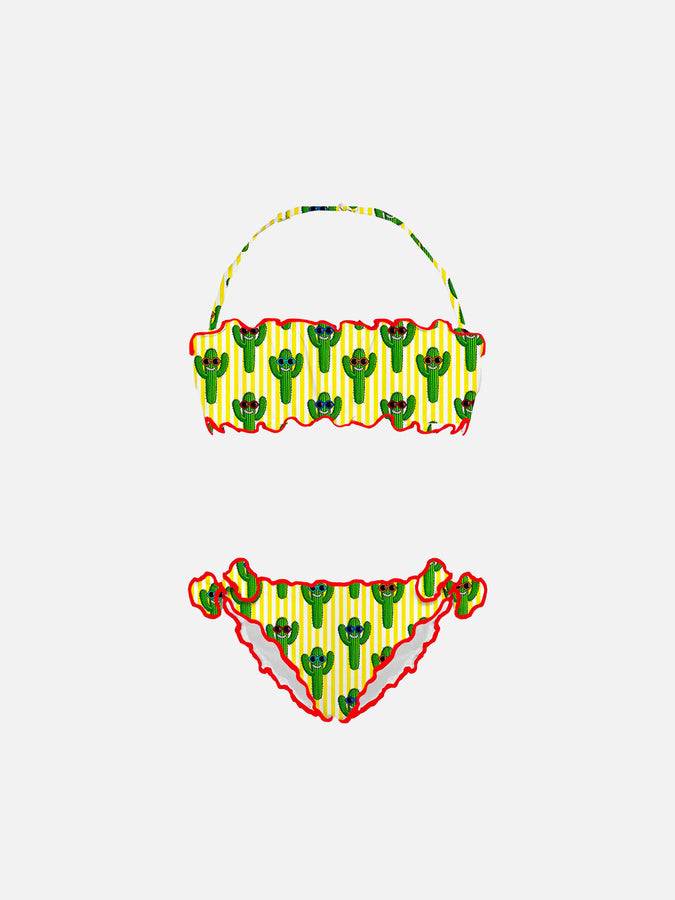 Mc2 Saint Barth Bikini da bambina con stampa cactus felici
