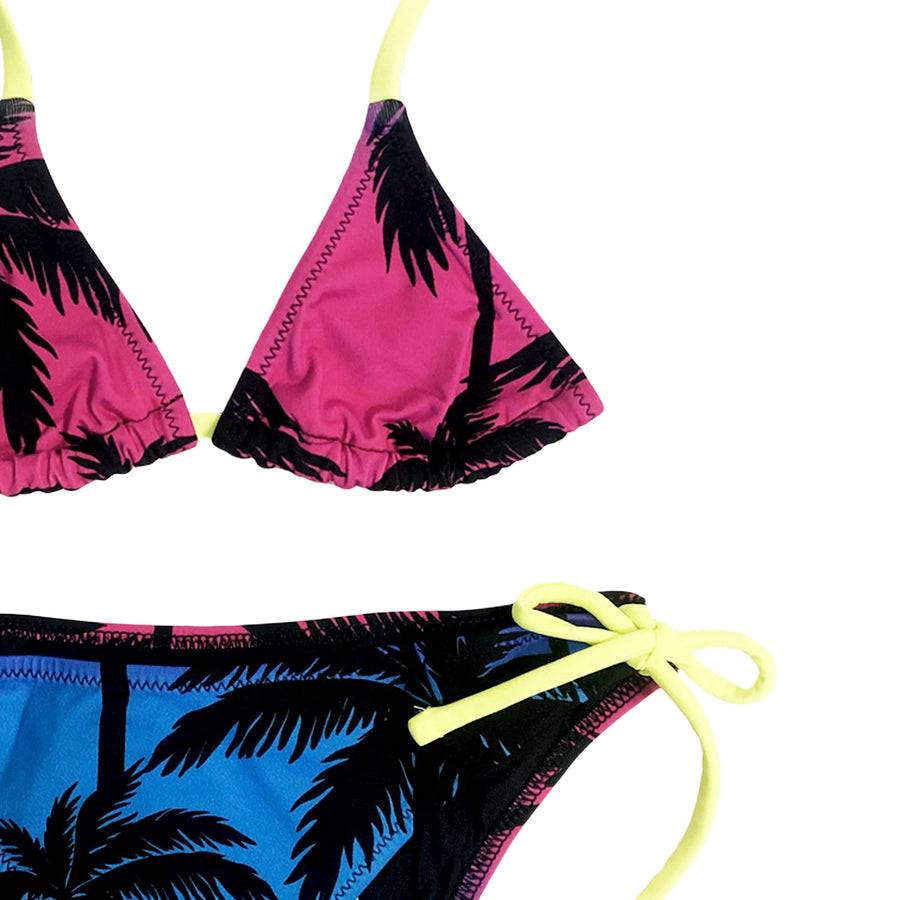 Mc2 Saint Barth Bikini Da Bambina Con Stampa Palme Sfumate