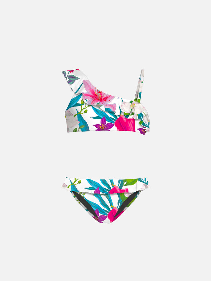 Mc2 Saint Barth Bikini da bambina monospalla con volant