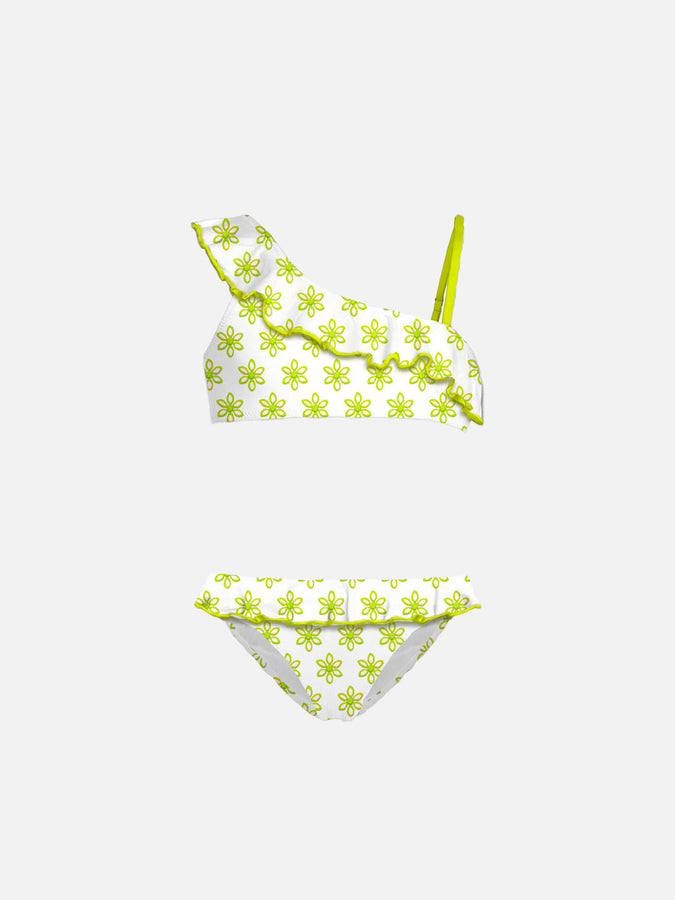 Mc2 Saint Barth Bikini da bambina monospalla con volant