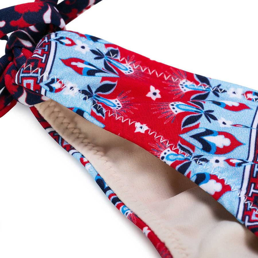 Mc2 Saint Barth Bikini Da Bambina Stampa Gipsy Rosso E Blu