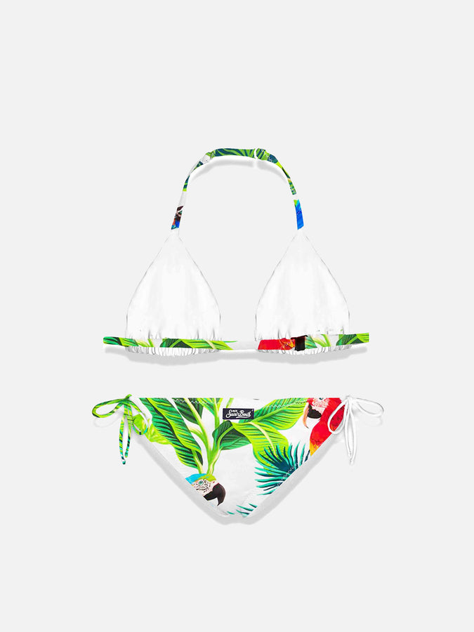 Mc2 Saint Barth Bikini Da Bambina Stampa Pappagalli