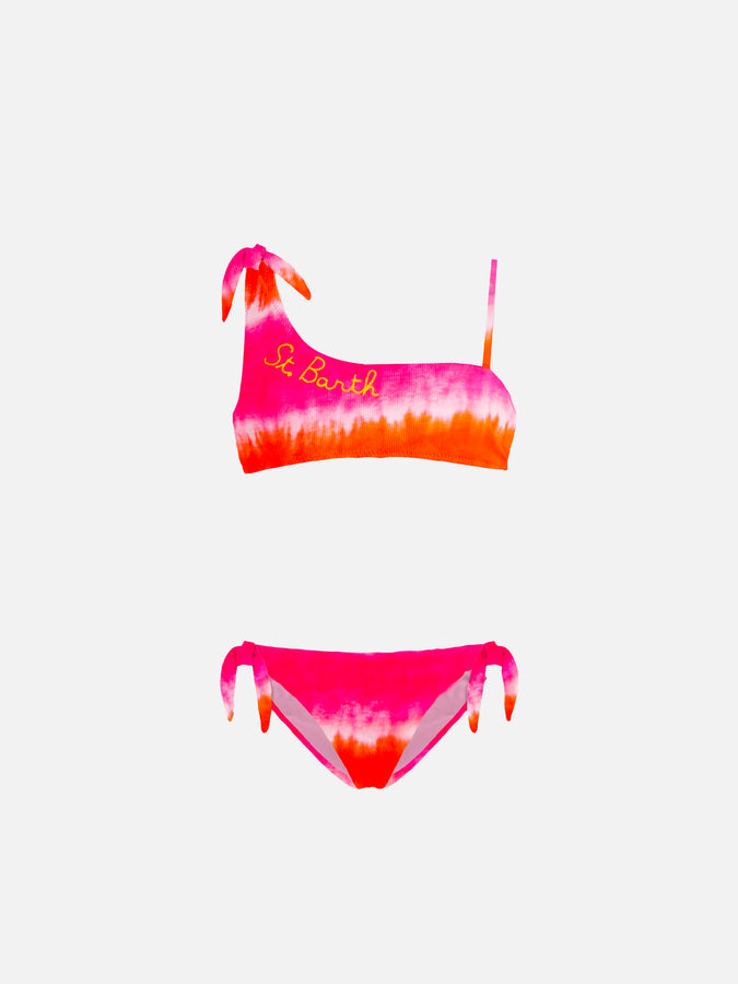 Mc2 Saint Barth bikini da bambina tye die arancio e fucsia