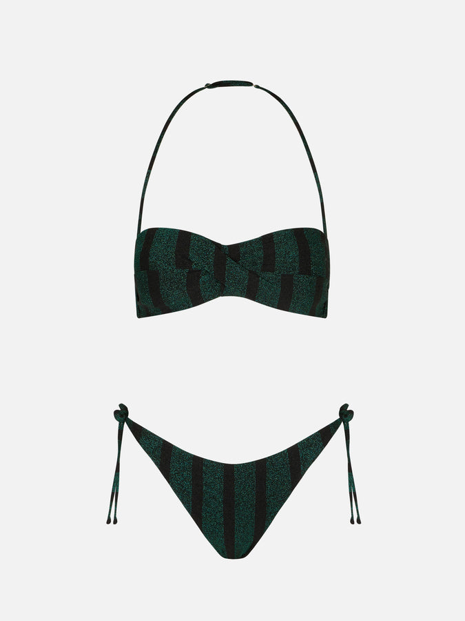 Mc2 Saint Barth Bikini Da Donna A Balconcino A Righe Lurex
