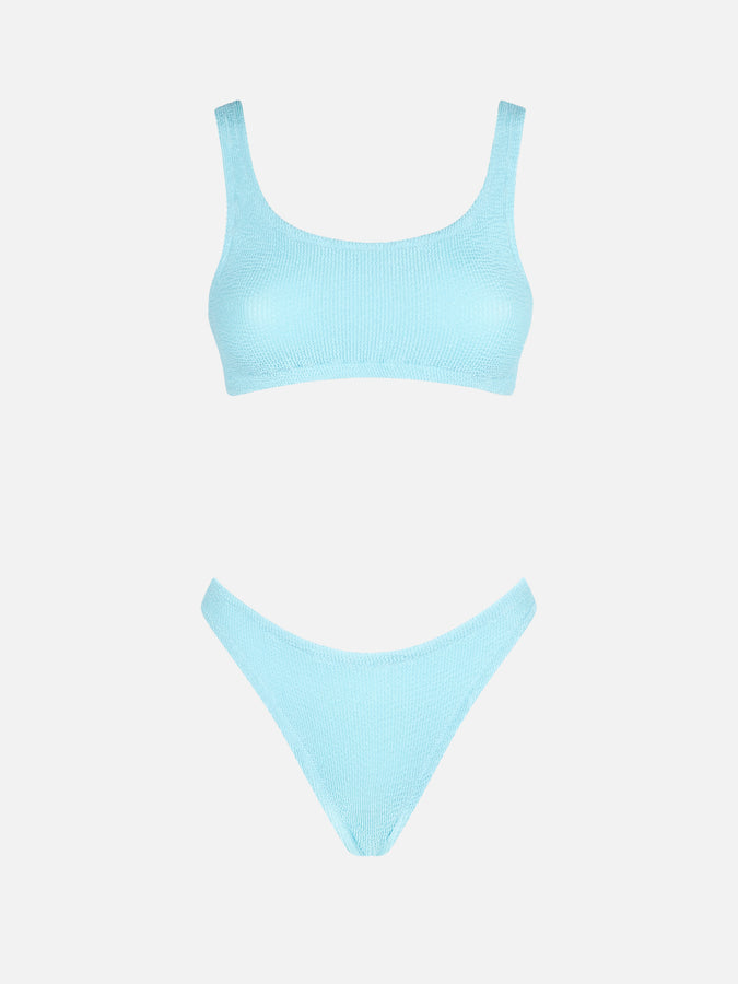 Mc2 Saint Barth Bikini Da Donna A Bralette Azzurro Crinkle