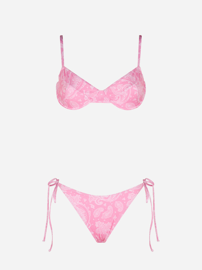 Mc2 Saint Barth Bikini Da Donna A Bralette Con Ferretto Stampa Paisley