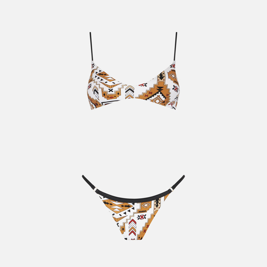 Mc2 Saint Barth Bikini Da Donna A Bralette Con Stampa Azteca