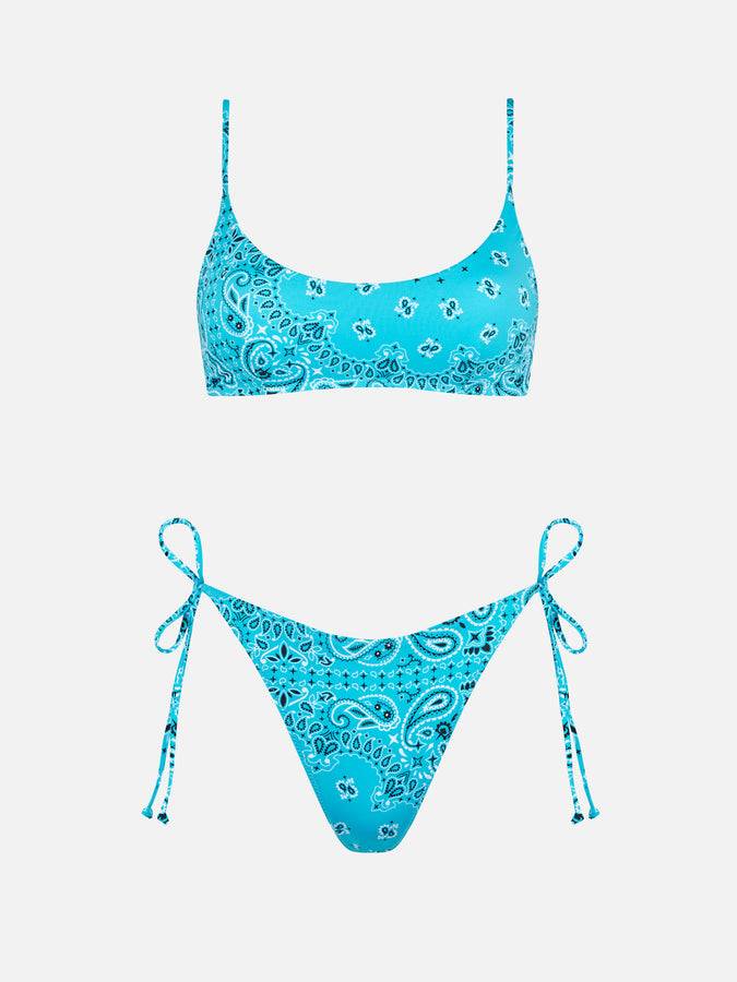 Mc2 Saint Barth Bikini Da Donna A Bralette Con Stampa Bandana