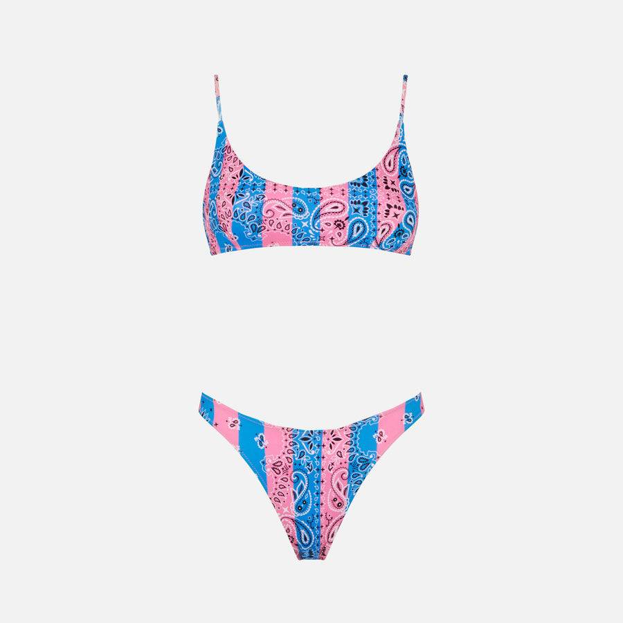 Mc2 Saint Barth Bikini Da Donna A Bralette Con Stampa Bandana A Righe