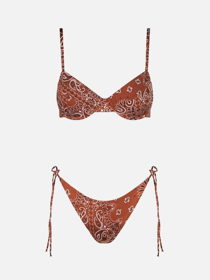 Mc2 Saint Barth Bikini Da Donna A Bralette Con Stampa Bandana