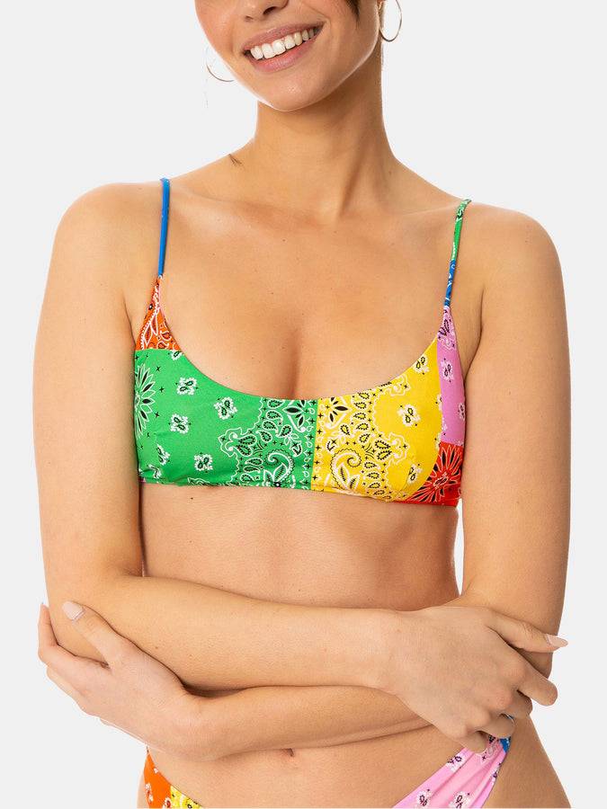 Mc2 Saint Barth Bikini Da Donna A Bralette Con Stampa Bandana Multicolore