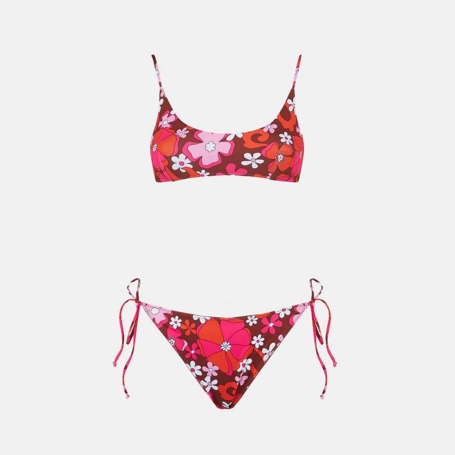 Mc2 Saint Barth Bikini Da Donna A Bralette Con Stampa Floreale Retrò