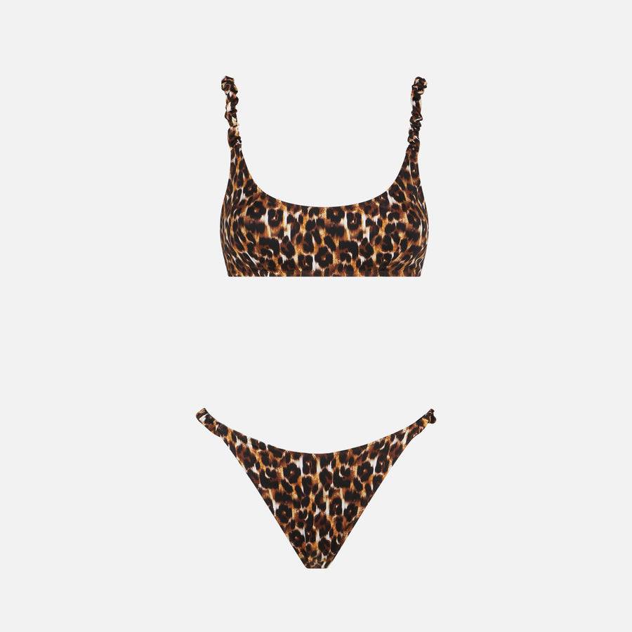 Mc2 Saint Barth Bikini Da Donna A Bralette Con Stampa Leopardata