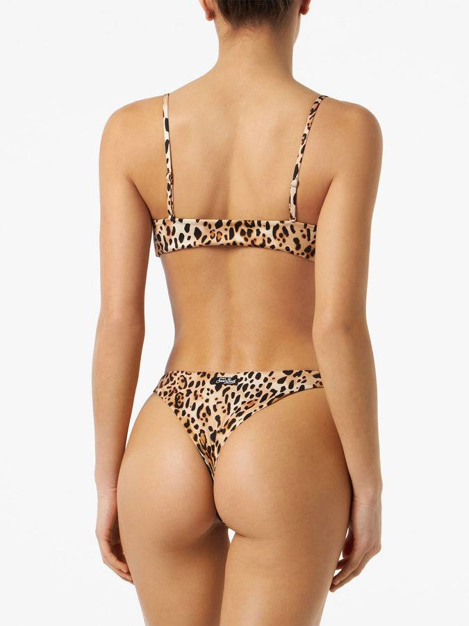 Mc2 Saint Barth Bikini Da Donna A Bralette Con Stampa Leopardata