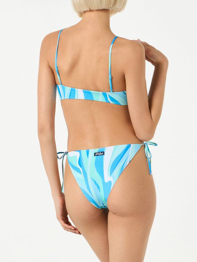 Mc2 Saint Barth Bikini Da Donna A Bralette Con Stampa Shape Wave
