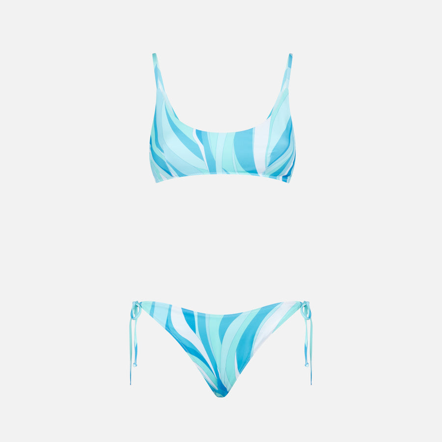 Mc2 Saint Barth Bikini Da Donna A Bralette Con Stampa Shape Wave