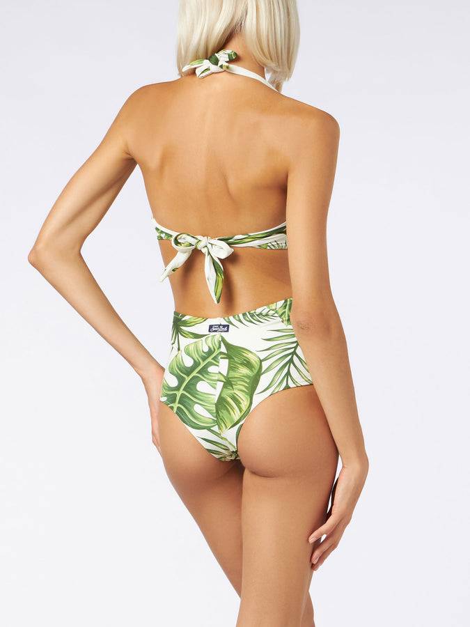 Mc2 Saint Barth Bikini Da Donna A Bralette Con Stampa Tropicale