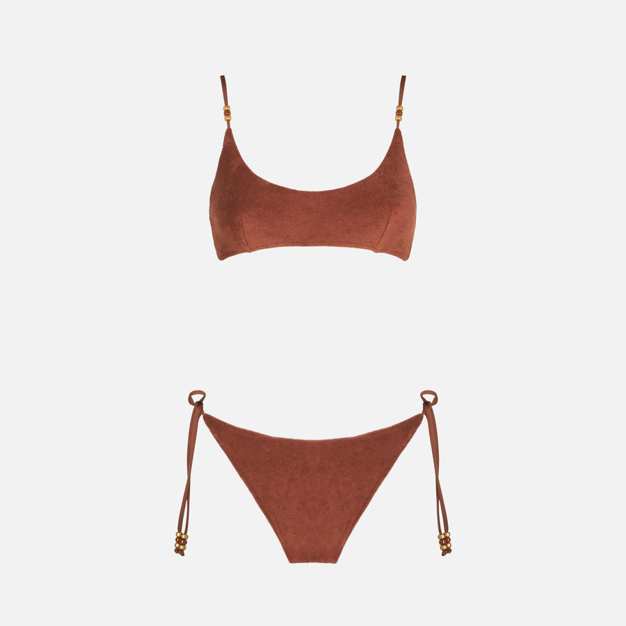 Mc2 Saint Barth Bikini Da Donna A Bralette In Spugna Marrone